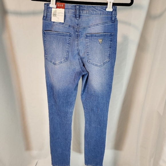 Guess Lia Pearl Embellished Skinny Jean Peacock Blue Wash Women's 26 NWT $55 - Picture 7 of 11